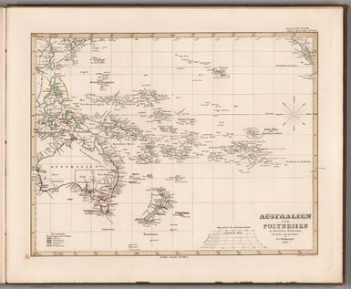 No. LXII. Stieler's Hand-Atlas (No. 50a). Australien und Polynesien in Mercators Projection.