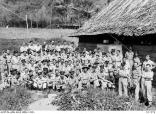 VIVIGANI, GOODENOUGH ISLAND, PAPUA. C. 1944-10. GROUP PORTRAIT OF CREWS OF RAAF BEAUFORT AIRCRAFT SQUADRONS WHICH PROVIDED AIR COVER FOR THE AUSTRALIAN LANDING IN NEW BRITAIN AFTER NIGHTLY RAIDING ..