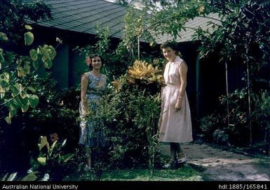 Two women in a garden