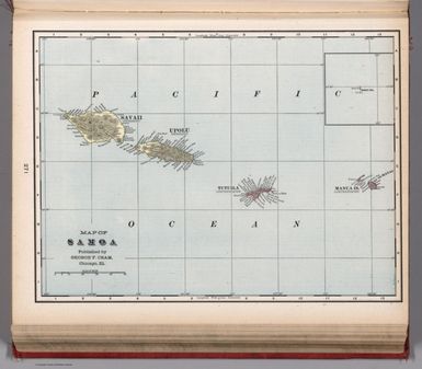 Map of Samoa. Published by George F. Cram, Chicago, Ill. (to accompany) Cram's atlas of the world, ancient and modern : new census edition -- indexed. (inset) Rose Isl.