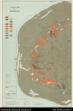 Cook Islands, Land Use Map of Mangaia, Land Use of the Cook Islands Series No. 1, Sheet 1, 1:7 920, 1971