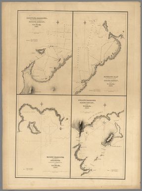 Raritona Harbour, Island of Ya-Asaua (Yasawa), Asaua Group, by the U.S.Ex.Ex. 1840. Emmons Bay, Island of Ya-Asaua, Asaua Group, by the U.S.Ex.Ex. 1840. Faliki Harbour, East Side of Androna, Asaua Group, by the U.S.Ex.Ex. 1840. Pulotu Harbour, Asaua Group, by the U.S.Ex.Ex. 1840.