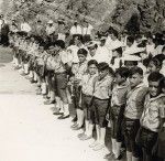 Inauguration of the Tahitian church of Noumea : guard of honor with the scouts