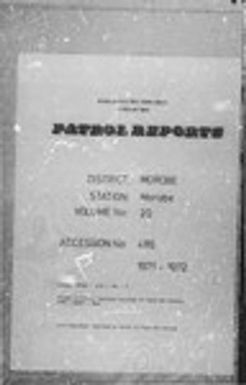 Patrol Reports. Morobe District, Morobe, 1971 - 1972