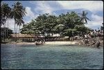 Village, and boat on shore