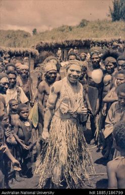 Mendi male covered in white body paint