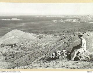 PORT MORESBY, PAPUA. 1942-08. LOOKING IN THE DIRECTION OF PORT MORESBY FROM POST "C", WHICH IS CALLED MAATA. MANUBADA ISLAND IS ON THE LEFT; KILA KILA BAY NEAREST AND ELA BAY BEHIND