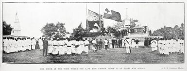 The scene at the tomb where the late King George Tubou II, of Tonga was buried