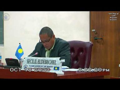 Palau National Congress | 11th OEK, The Senate 9th Day of 12th Regular Session