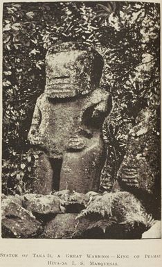 Statue of Takaii, a great warrior - king of Puamau, Hiva-Oa, S. Marquesas