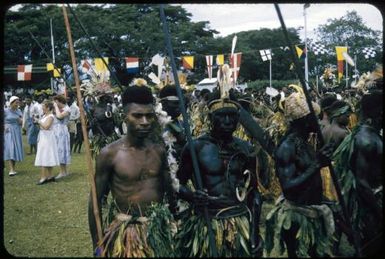 Sing-sing on Boxing Day at the Old Football Oval, Lae, between 1955 and 1960, [12] Tom Meigan