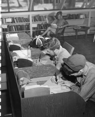 Working in the Camp Dealey Library