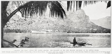 Showing the flag' round the Pacific Islands: the flagship of the New Zealand squadron on its annual cruise