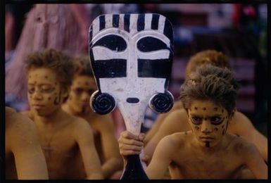 South Pacific Festival of the Arts, Apia, 1996. Children performers from Rapa Nui