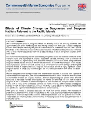 Effects of climate change on seagrasses and seagrass habitats relevant to the Pacific Islands