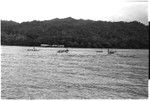 Decorated boats greet the Bishop of Malaita at Lau Lagoon