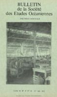 Bulletin de la Société des Études Océaniennes numéro 184-185