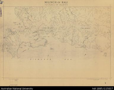 Papua New Guinea, Milinch of Kali (Fourmil of Manus), Milinch series, 1957, 1:63 360