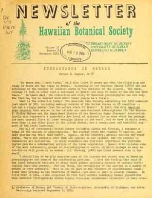 Newsletter - Hawaiian Botanical Society