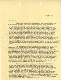 Letter from Sidney Jennings Legendre, April 21, 1943