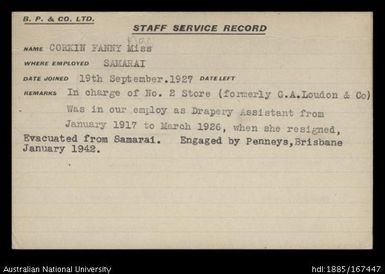 Corkin, Fanny Mrs