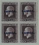 Stamps: New Zealand - Samoa Three Pence