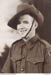 Studio portrait of NX41372 Private (Pte) Arthur John George, No. 1 Independent Company, of Glen Innes, NSW. Pte George enlisted on 3 September 1940 and served on the island of New Ireland. He was ..