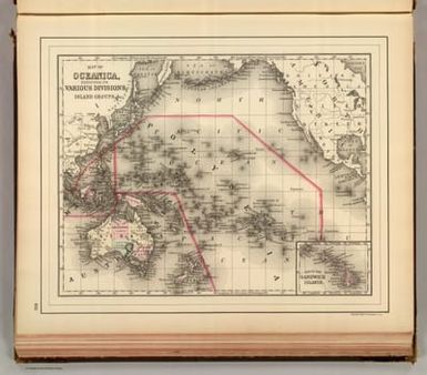 Map of Oceanica, exhibiting its various divisions, island groups &c. (with) Map of the Sandwich Islands. Copyright 1886 by Wm. M. Bradley & Bro.