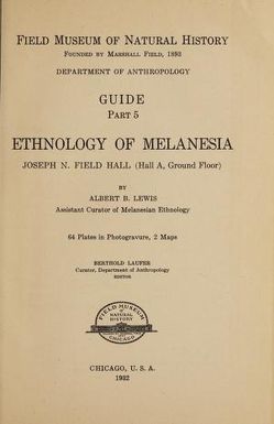 Ethnology of Melanesia : Joseph N. Field Hall (hall A, ground floor)