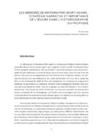 Les mémoires  de Ariitaimai par Henry Adams :
Les Mémoires de Ariitaimai par Henry Adams :
stratégie narrative et importance de l’oeuvre
dans l’historiographie du Pacifique - Florent Atem