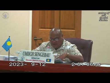 Palau National Congress | 11th OEK, The Senate 1st Day of 11th Special Session