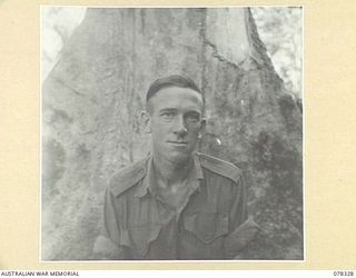 TOROKINA, BOUGAINVILLE ISLAND. 1945-01-12. VX107439 LANCE-CORPORAL J.A. MILLS, 25TH FIELD SECURITY SECTION ATTACHED HEADQUARTERS, 2ND AUSTRALIAN CORPS