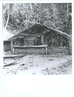 Ruined canoe shed at Makira, San Cristoval, Solomon Group