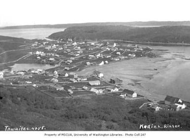 Bird's-eye view of Kodiak, Alaska, approximately 1912