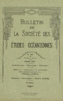 Bulletin de la Société des Études Océaniennes numéro 46