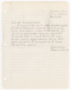 Letter, Children's Writings, 1966, Debra Gabriel to Augusta Baker