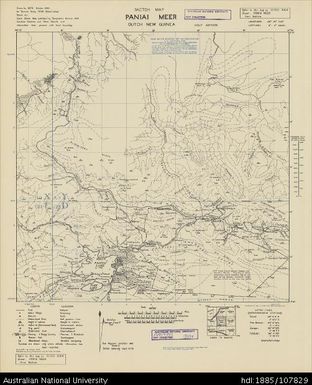 Indonesia, Dutch New Guinea, Paniai Meer, Series: HIND 644, 1946, 1:250 000