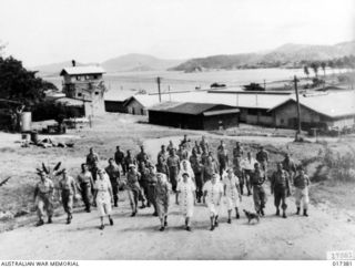 New Guinea. 1944. Mess parade of a RAAF Medical Unit at 21 Medical Clearing Station