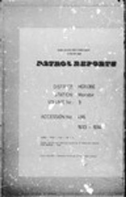 Patrol Reports. Morobe District, Morobe, 1933 - 1934