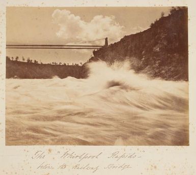 The Whirlpool Rapids below the railway bridge, Niagara. From the album: Views of New Zealand Scenery/Views of England, N. America, Hawaii and N.Z.