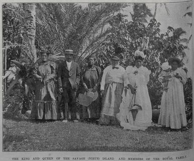The King and Queen of the Savage (Niue) Island and members of the royal family