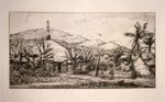 Meryon, Charles, 1821-1868 :Nouvelle-Caledonie. Grande case indigene sur le chemin de Ballade a Poepo. [Between 1842 and 1845. Printed 1866]