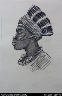 a guest at a courting party, near Kundiawa, Chimbu District, N.G