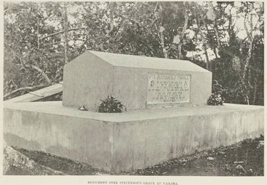 Monument over Stevenson's grave at Vailima